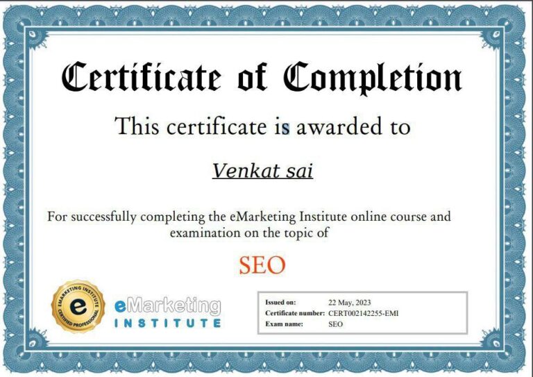 certificate sai digital training